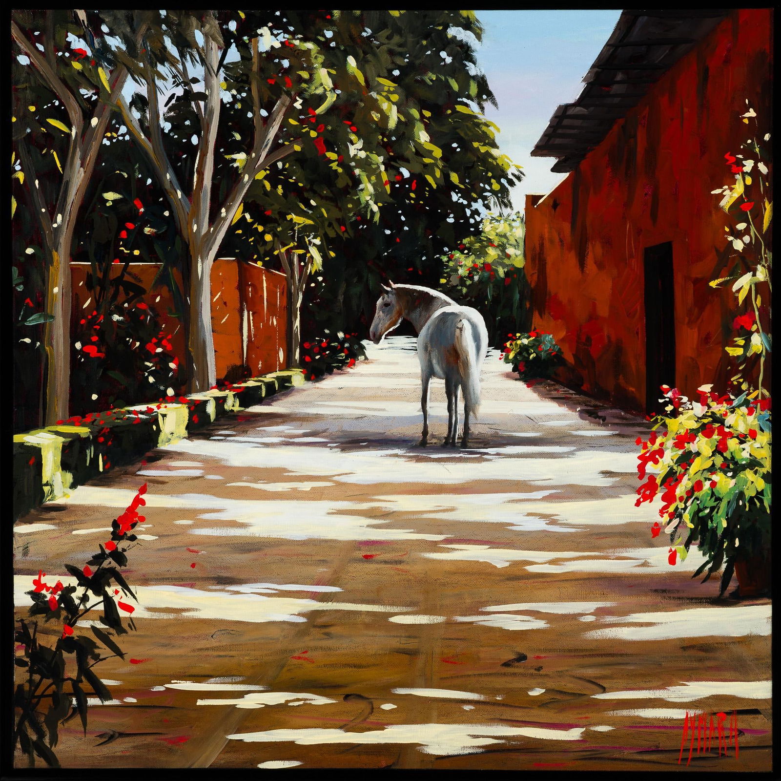 Guzman Aymara Painting: NOT ELIGIBLE FOR IN-HOUSE SHIPPING: See Terms for Shipping Options. 30" long x 30" wide.