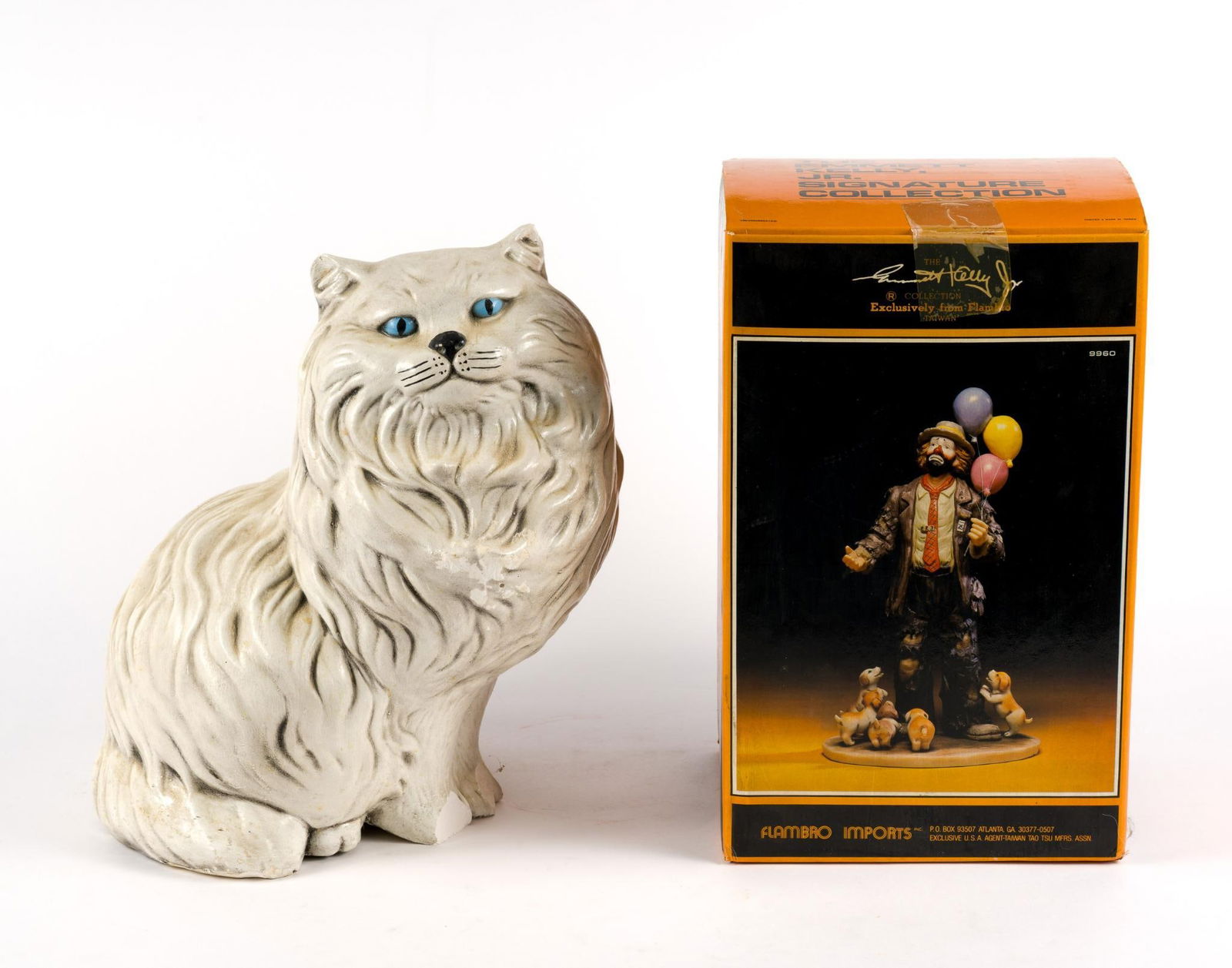 Flambro Clown and Ceramic Cat (1 of 4)