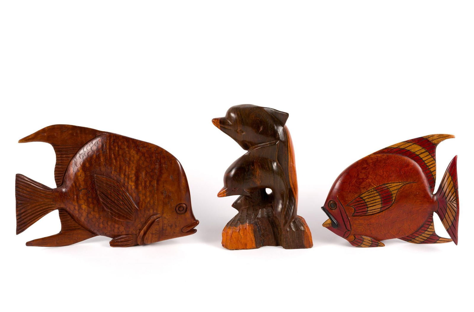 3 Wood Sealife Sculptures (1 of 4)