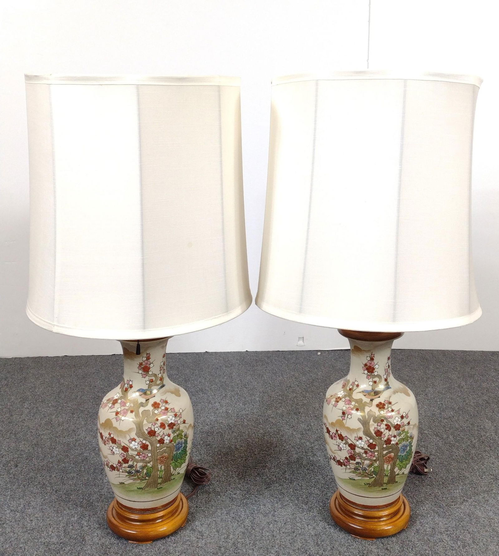 Pair of Japanese Satsuma Style Table Lamps (1 of 3)