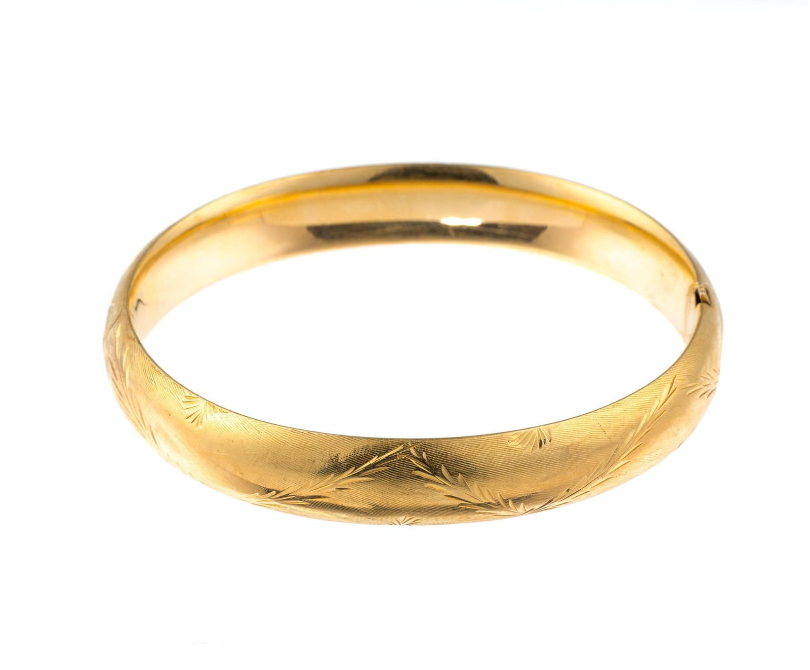 14K Gold Antique Bangle Bracelet (1 of 3)