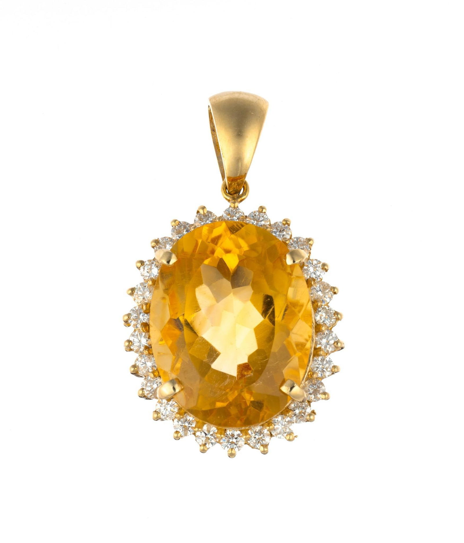 14K Gold 1.3 CTW Diamond and Citrine Pendant (1 of 3)