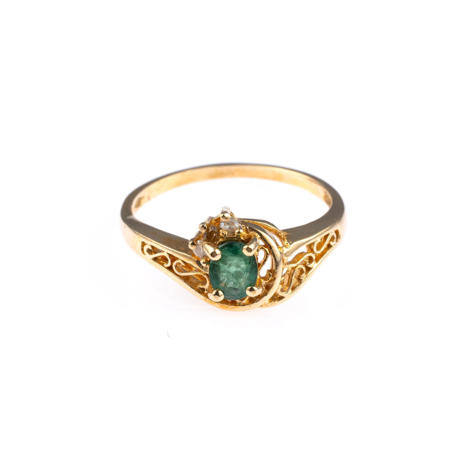 14K Gold Diamond and Tourmaline Ring (1 of 4)