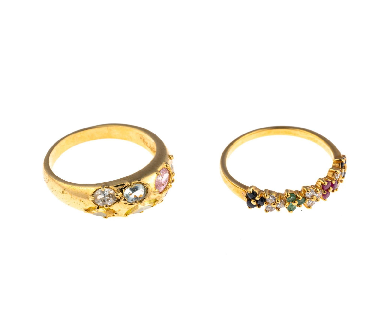 Two 10K Gold Gemstone Rings (1 of 7)