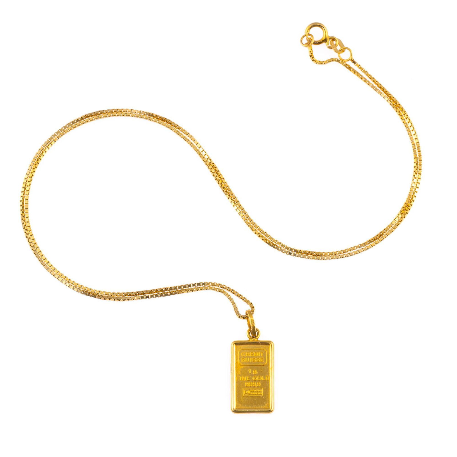 14K Gold Chain Necklace with .999 Gold Pendant (1 of 2)