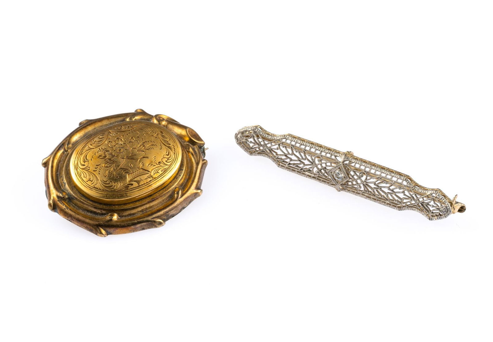 Two Antique 14K Gold Brooches (1 of 5)