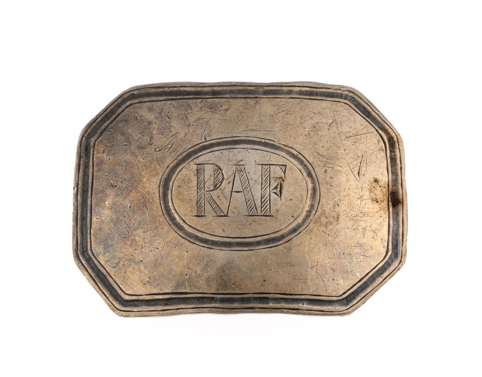 Sterling Silver Belt Buckle: Marked sterling with maker's mark. 2-1/8" wide x 1-1/2" long. 1.59 ozt total.