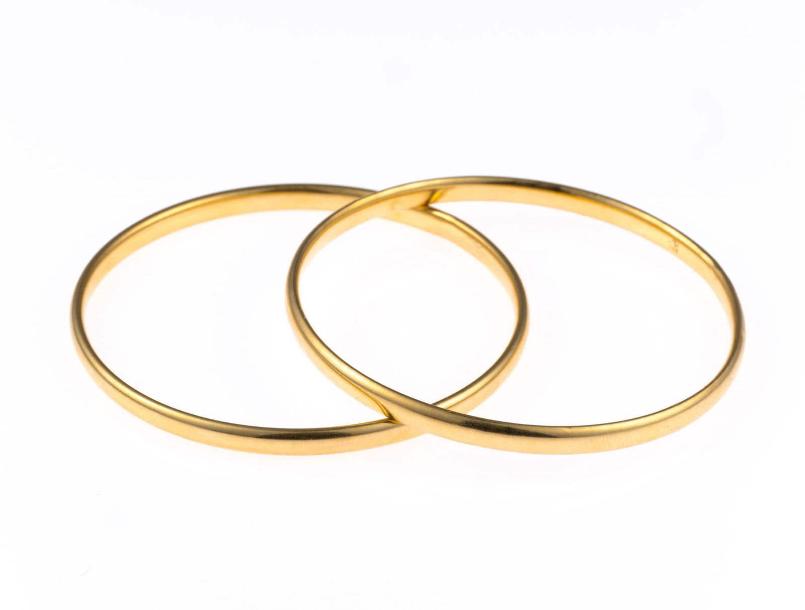 Two 14K Gold Bangle Bracelets (1 of 2)