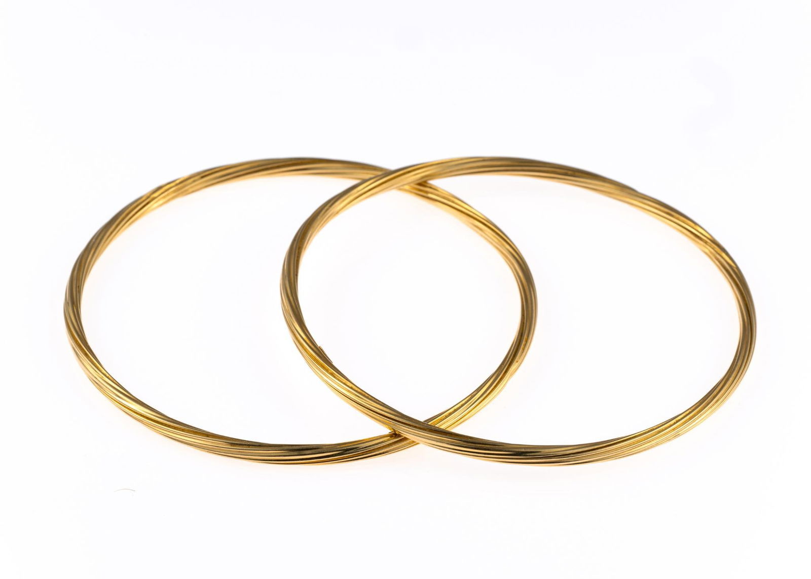 Two 14K Gold Bangle Bracelets (1 of 2)