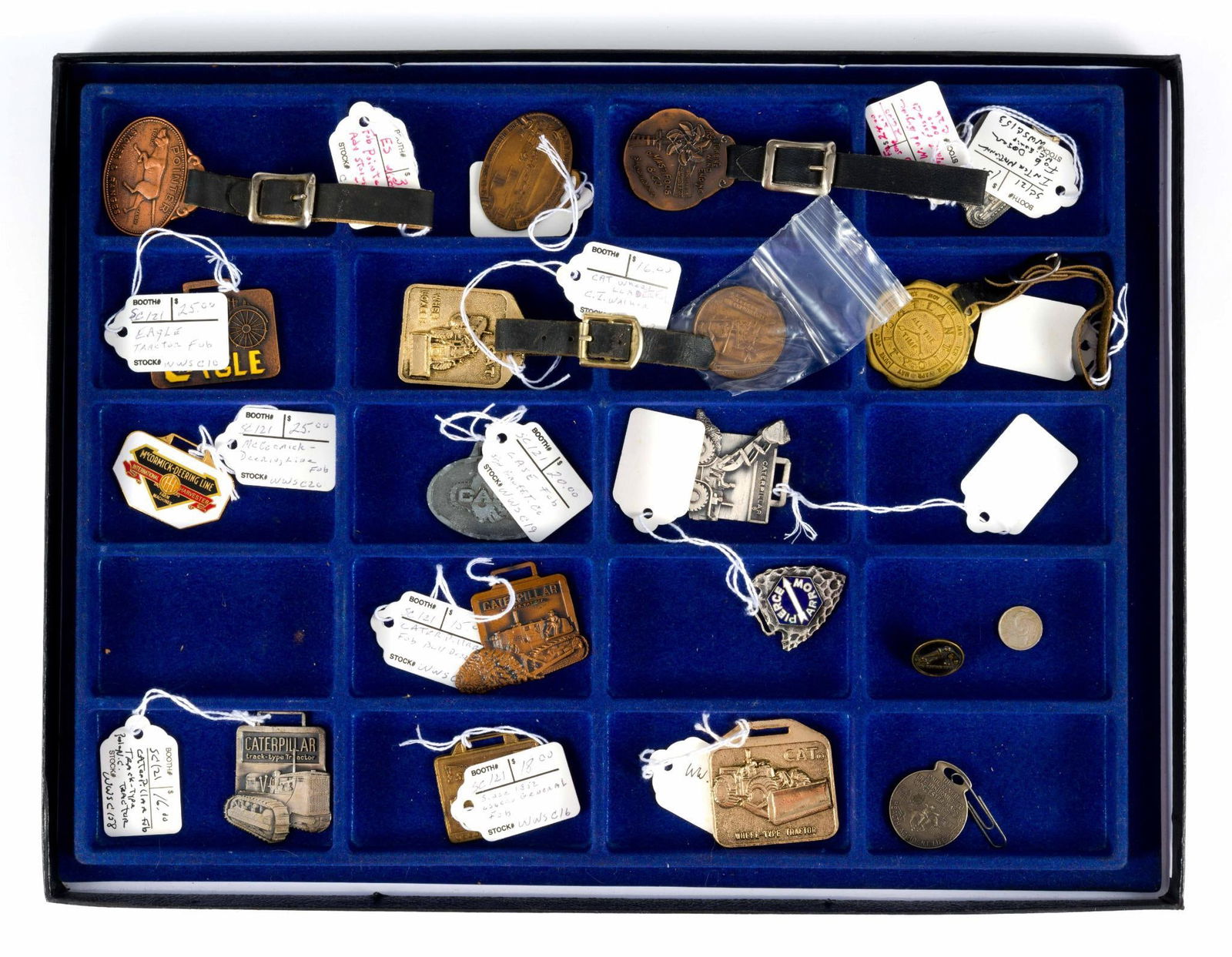 19 Collectible Medals incl. Caterpillar: Also includes CAT, Pierce Arrow, and more. 3/4" to 2" wide x 3/4" to 1-1/2" long.