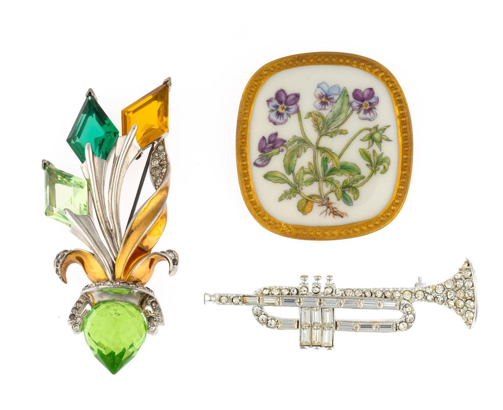 3 Costume Brooches incl. Royal Copenhagen (1 of 2)