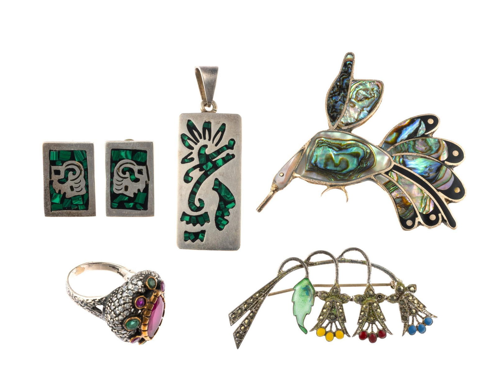 Silver Jewelry incl Sterling, Mexico, Turkish Ring (1 of 5)