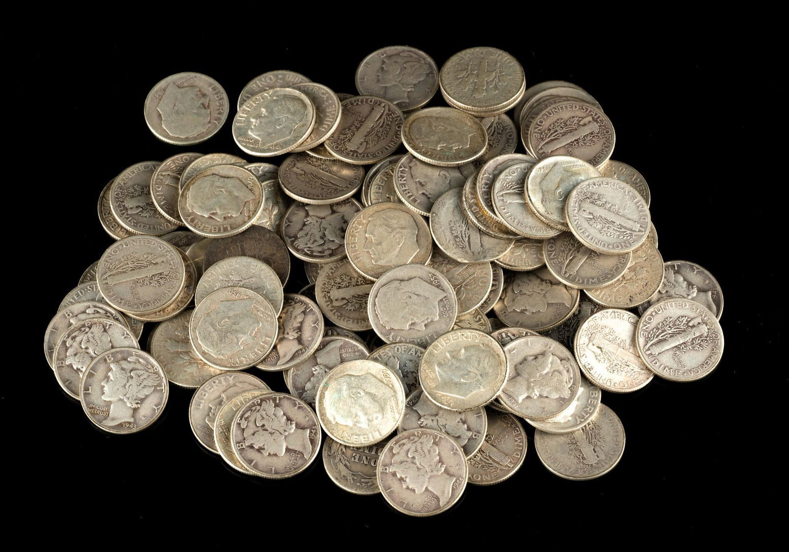 103 Silver Mercury And Roosevelt Dimes (1 of 1)