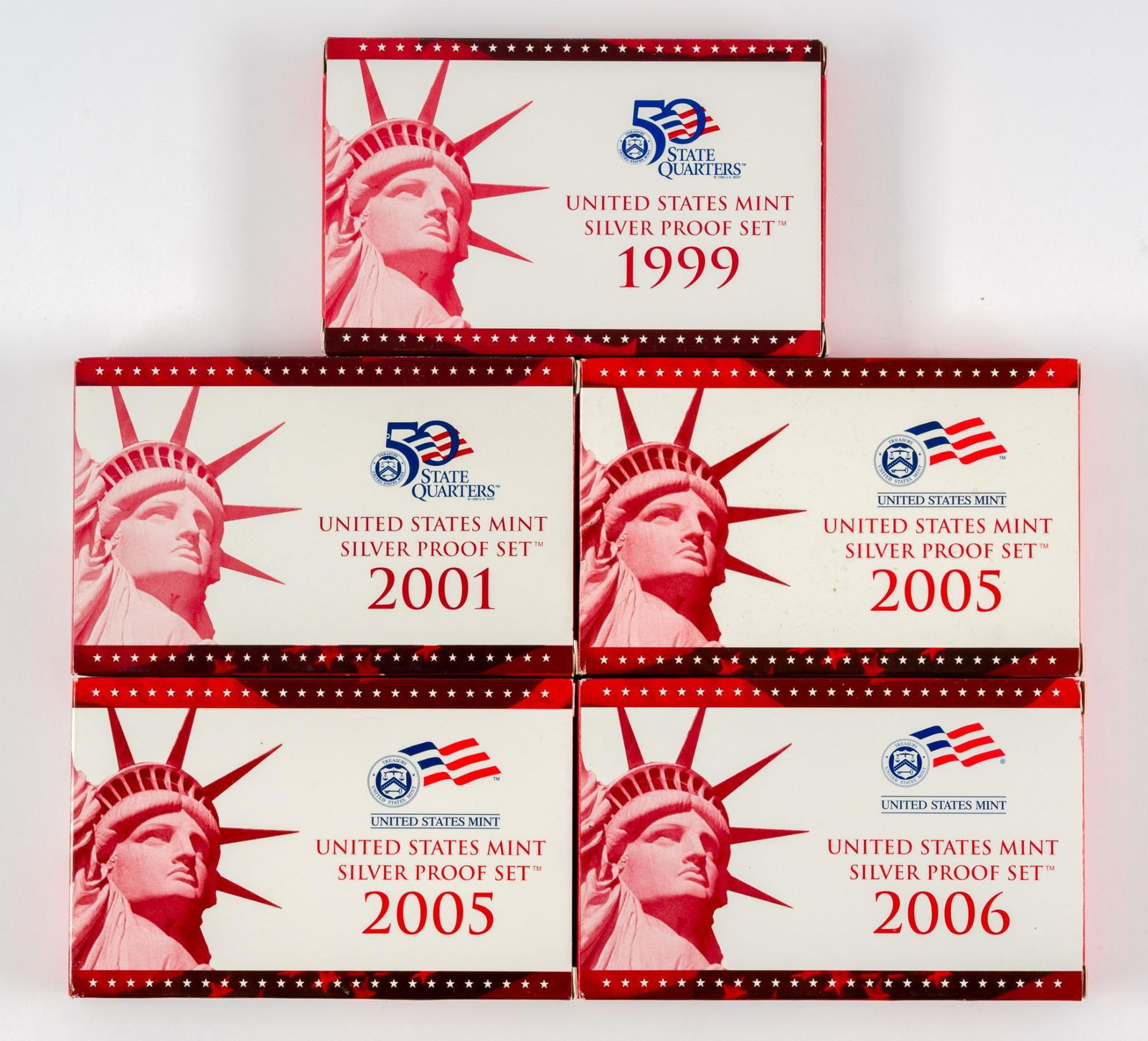 Five United States Silver Proof Sets (1 of 2)