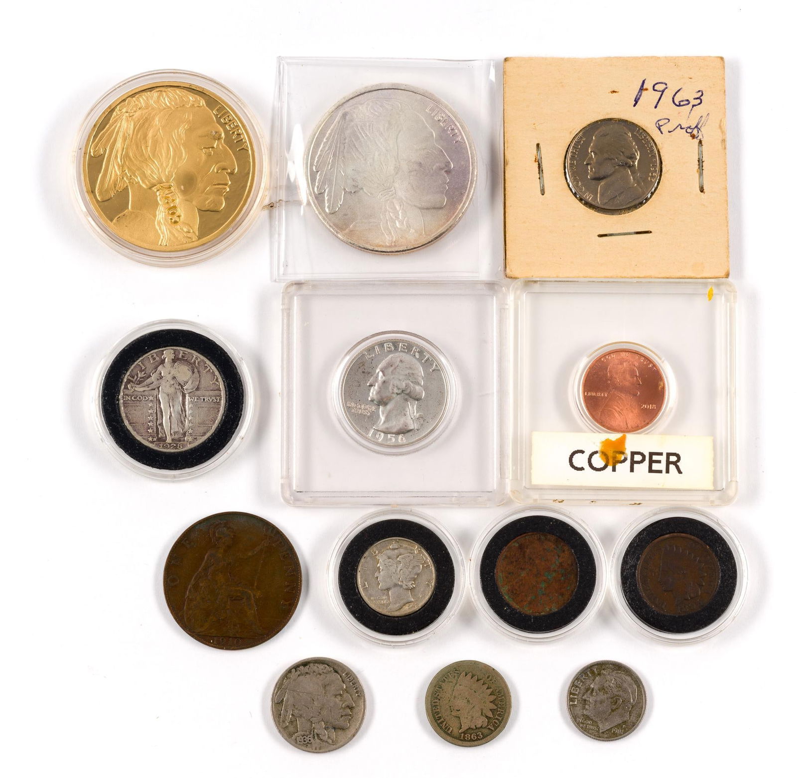 Various Coins Including Standing Liberty And One Ounce Silver (1 of 2)