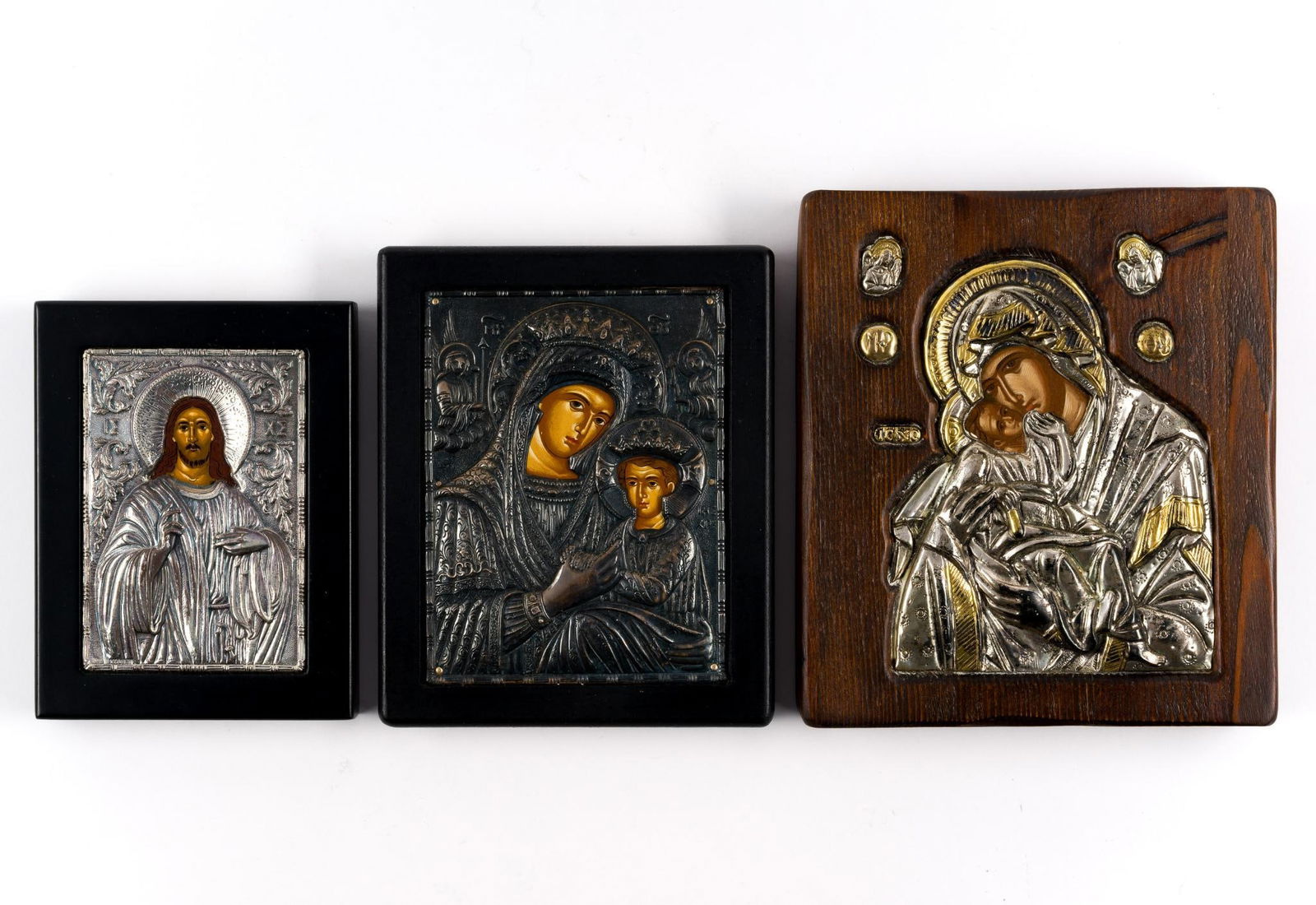 Greek Orthodox Religious Icon 950 Silver Plaques (1 of 2)