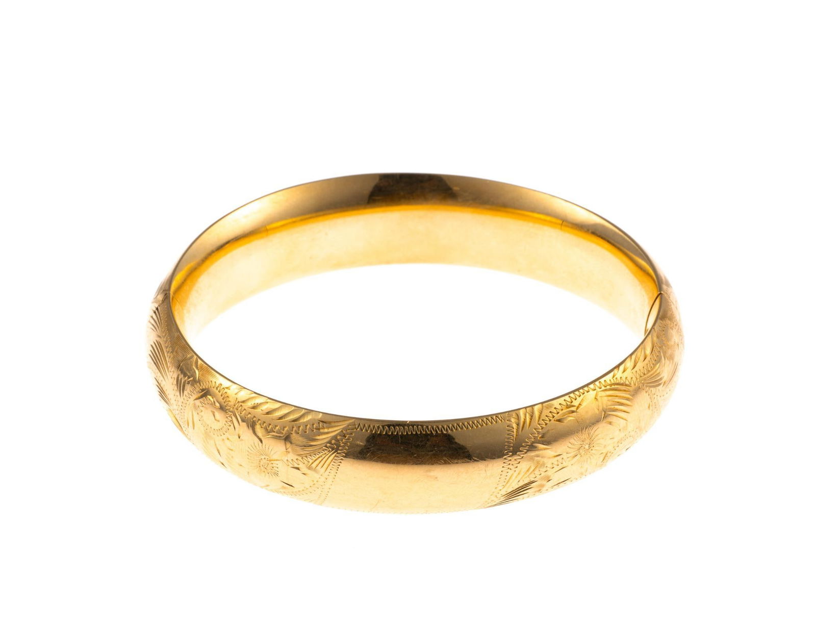 14K Gold Antique Bangle Bracelet (1 of 3)