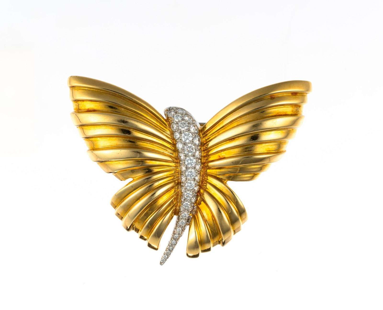 Charles Turi 18K Gold and Diamond Butterfly Brooch (1 of 3)