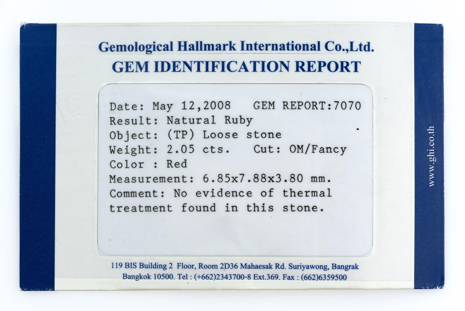 Three Natural Ruby Gemstones with Lab Reports - 2