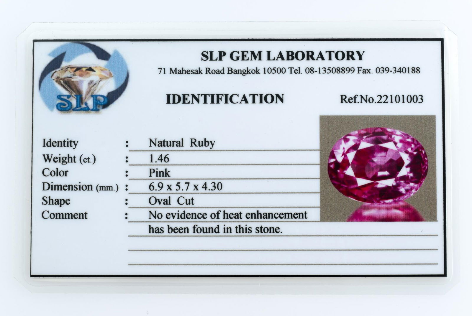 Natural Ruby Gemstone with Lab Report - 4
