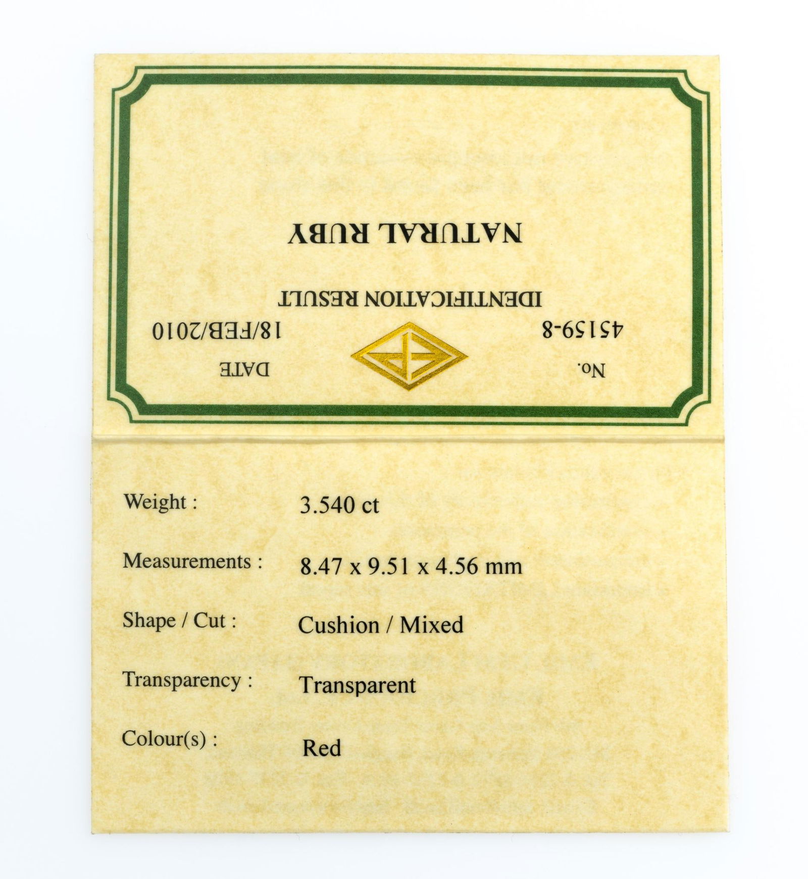 One Natural Ruby Gemstone with Lab Report - 4