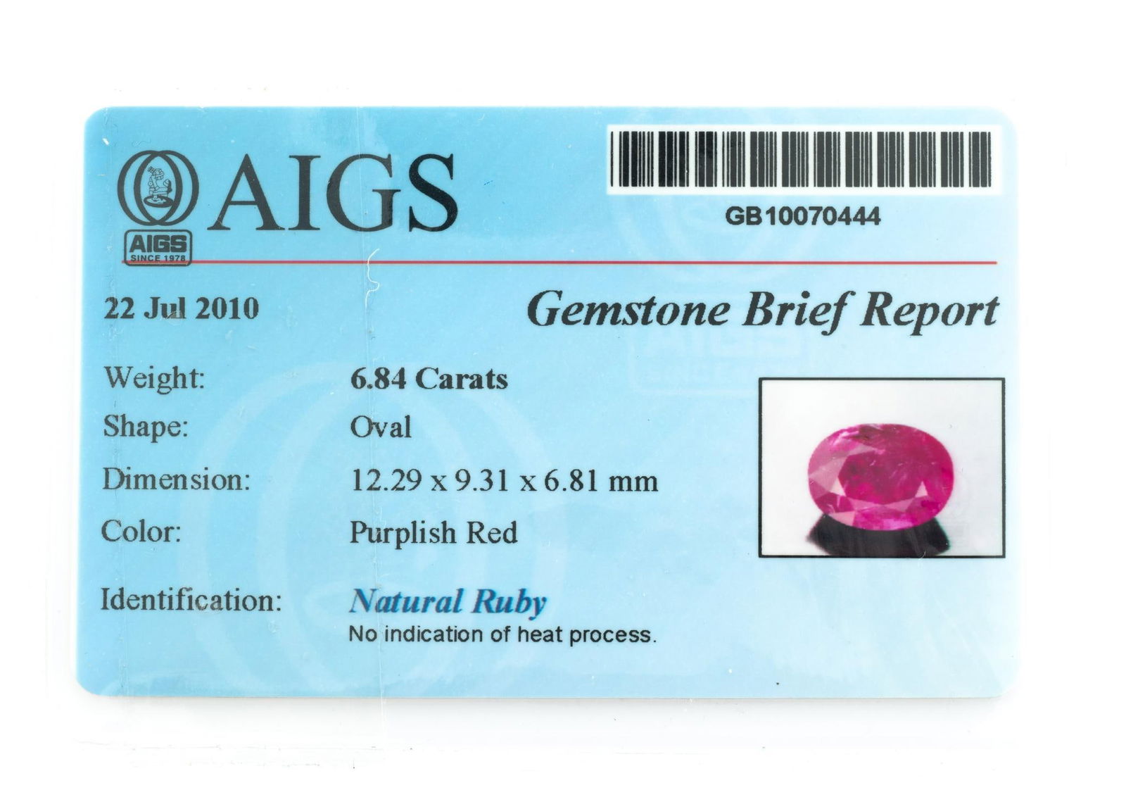 Natural Ruby with Lab Report - 4