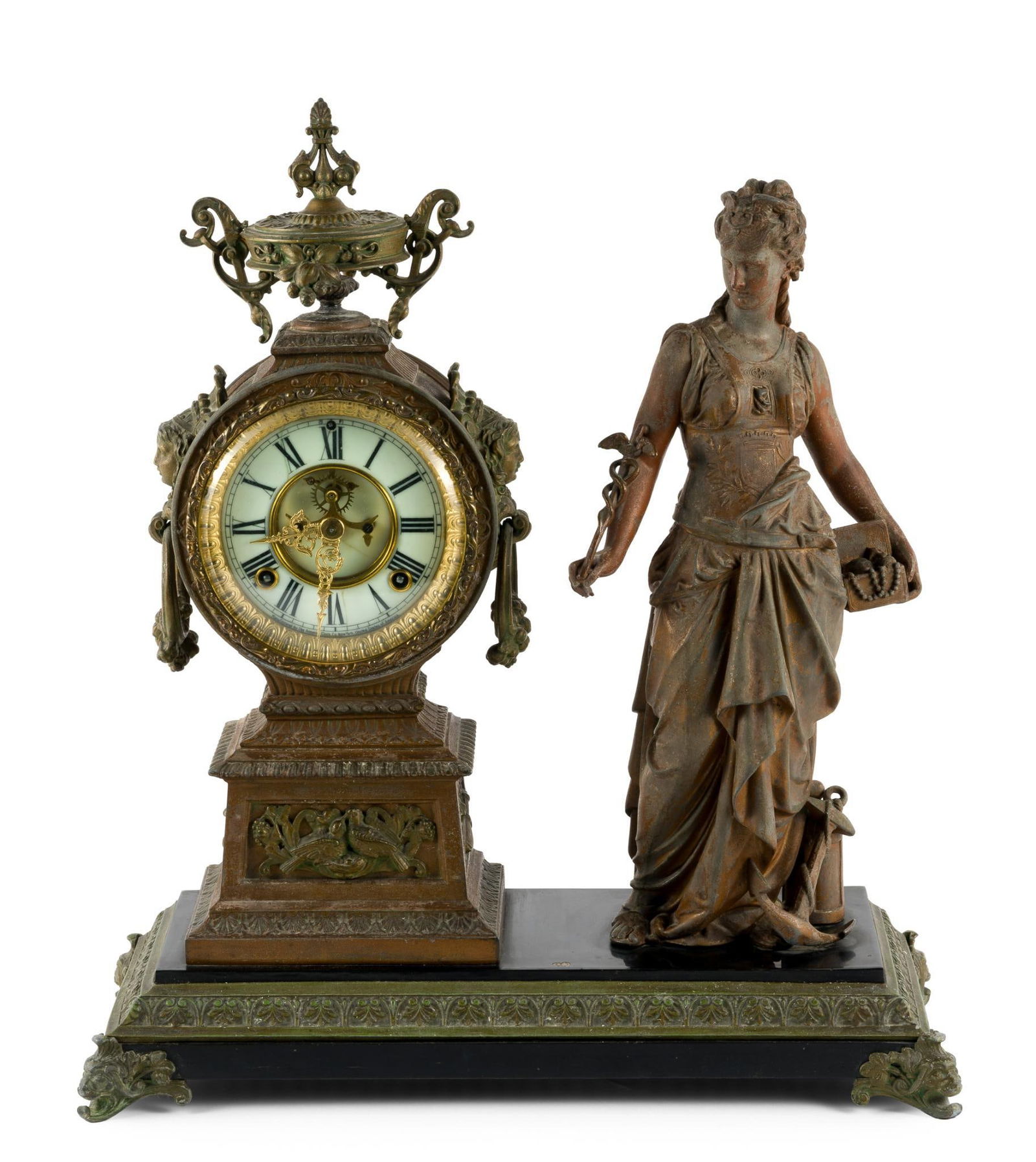 Ansonia Clock Co. Statue Mantle Clock (1 of 6)
