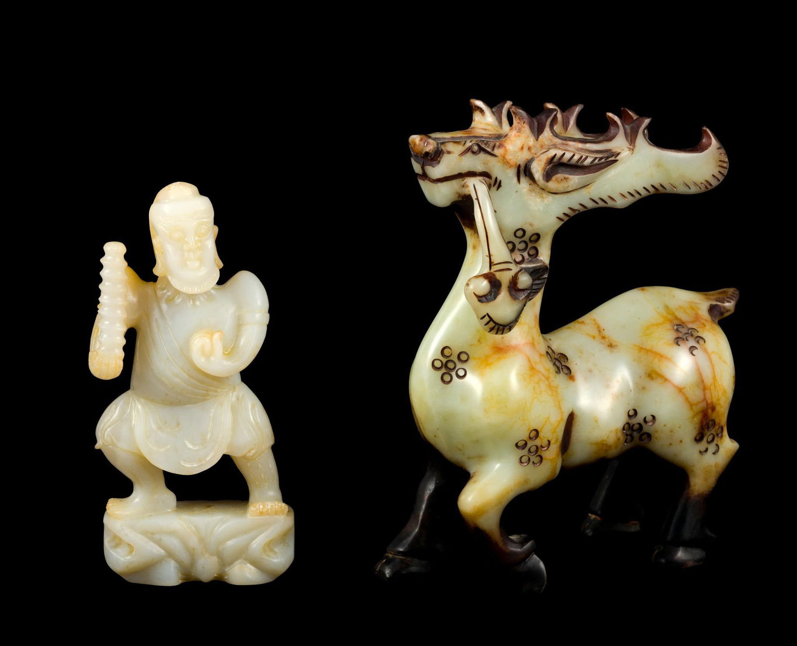 Two Chinese Carved Jade Figurines (1 of 5)