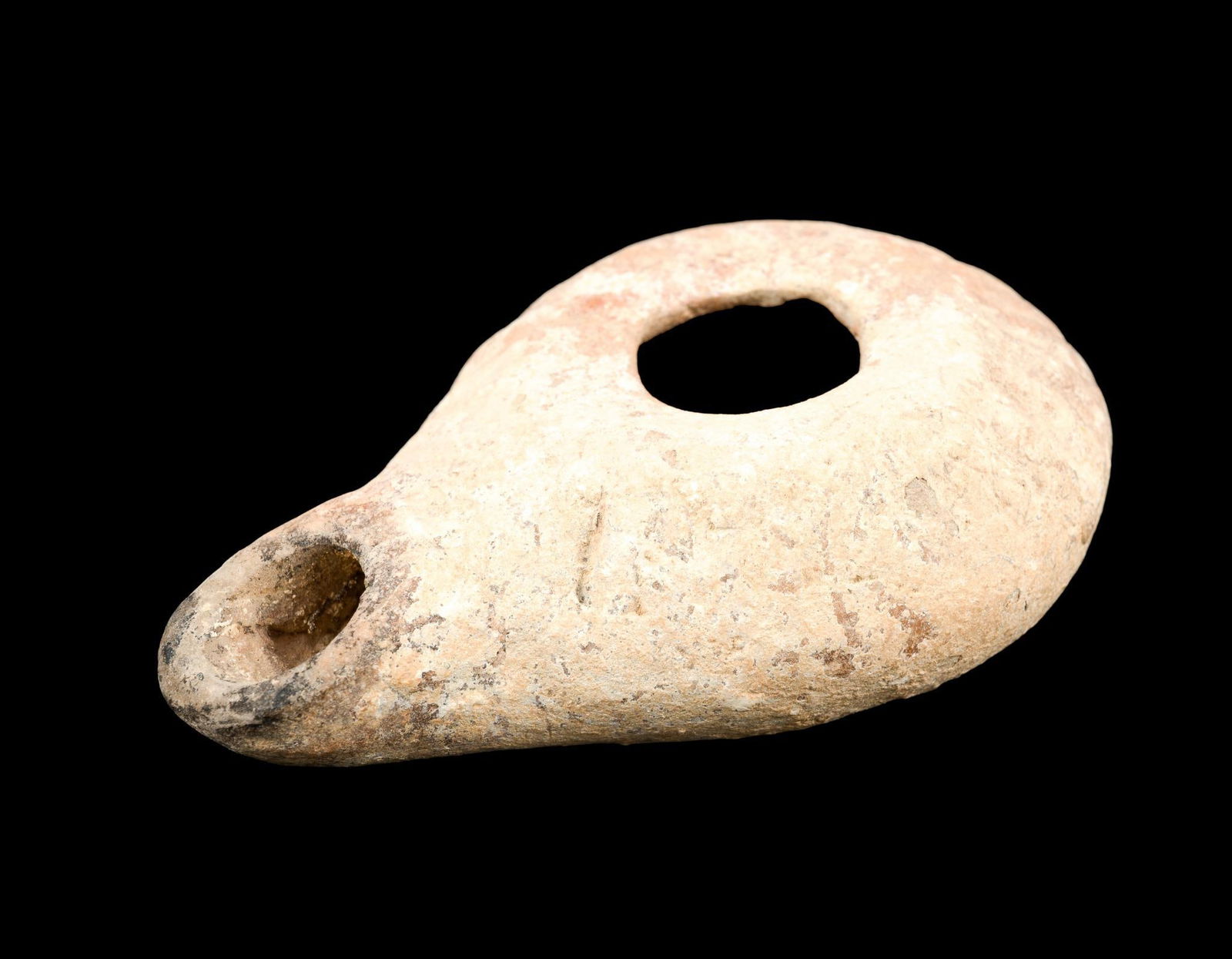 Ancient Terracotta Oil Lamp Jerusalem: A 3 1/4" length ancient oil lamp with COA dating it back 2000 years.