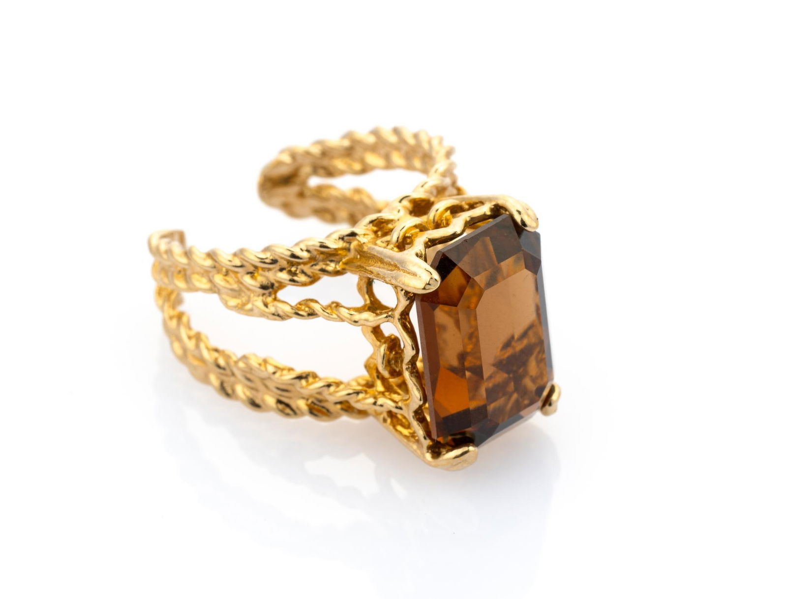 10K Gold Smoky Quartz Ring: The ring is size 5.5 and tests 10k gold. It weighs 5.1 grams.