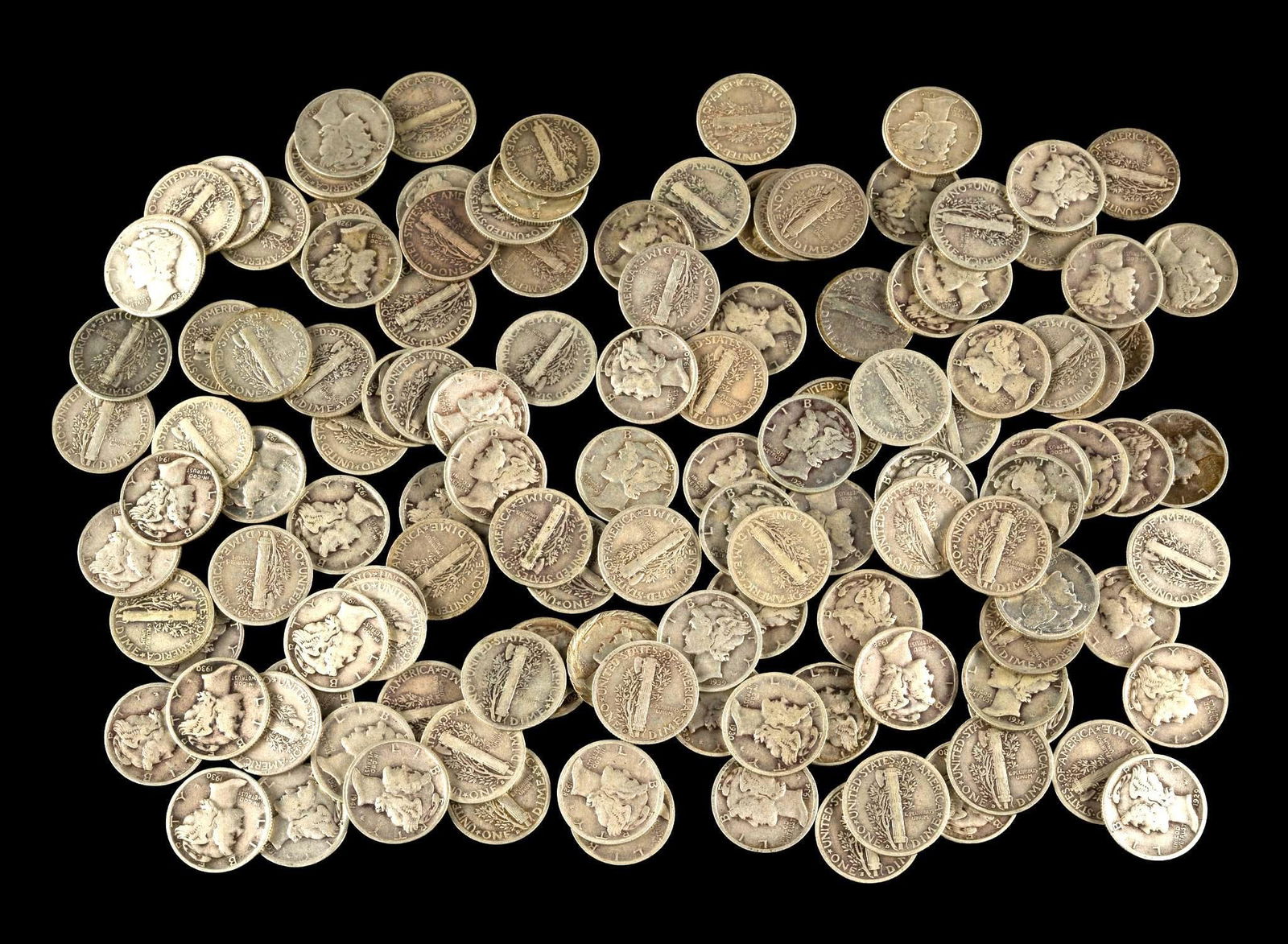 One Hundred Twenty Five Mercury Dimes (1 of 1)