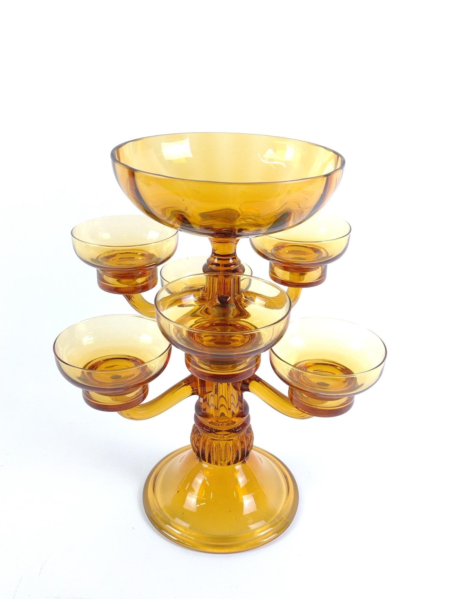 Amber Glass Epergne (1 of 3)