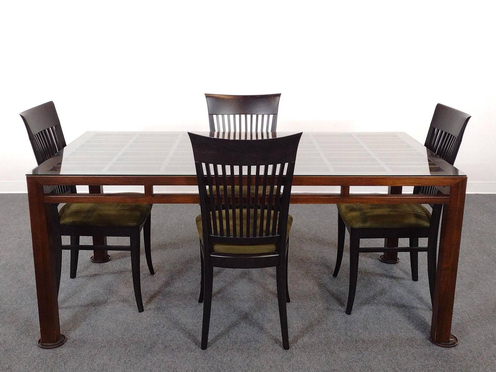 4 Room & Board Chairs With Glass Top Table (1 of 9)