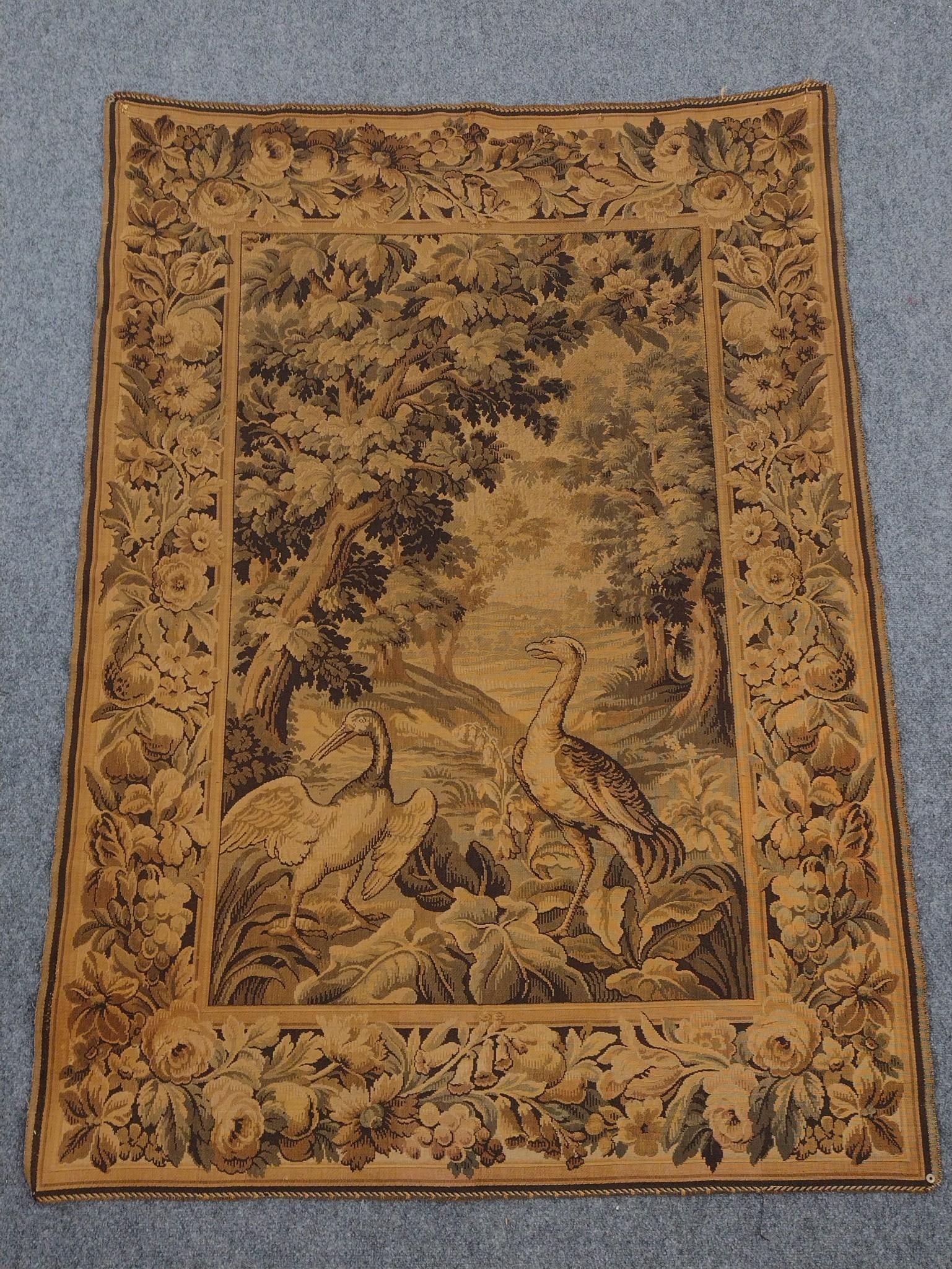 Woven Vintage Tapestry With Birds: 48" wide X 69" long.