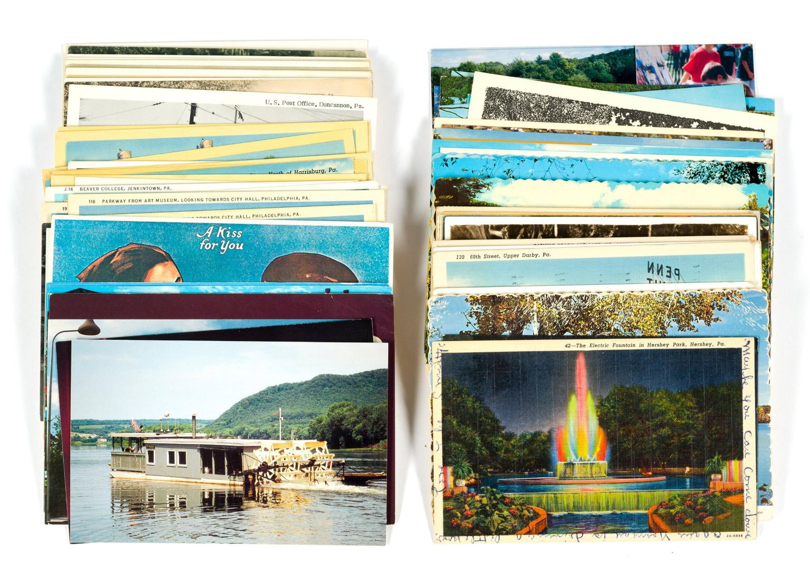 Approx. 99 Vintage Pennsylvania Postcards Incl. Hershey: Also includes Harrisburg, Philadelphia, Duncannon, and more.