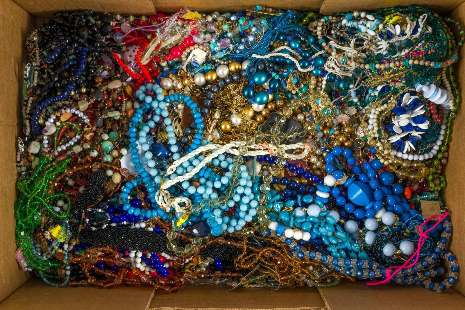 Lot of Costume Jewelry Necklaces: Various sizes and styles.