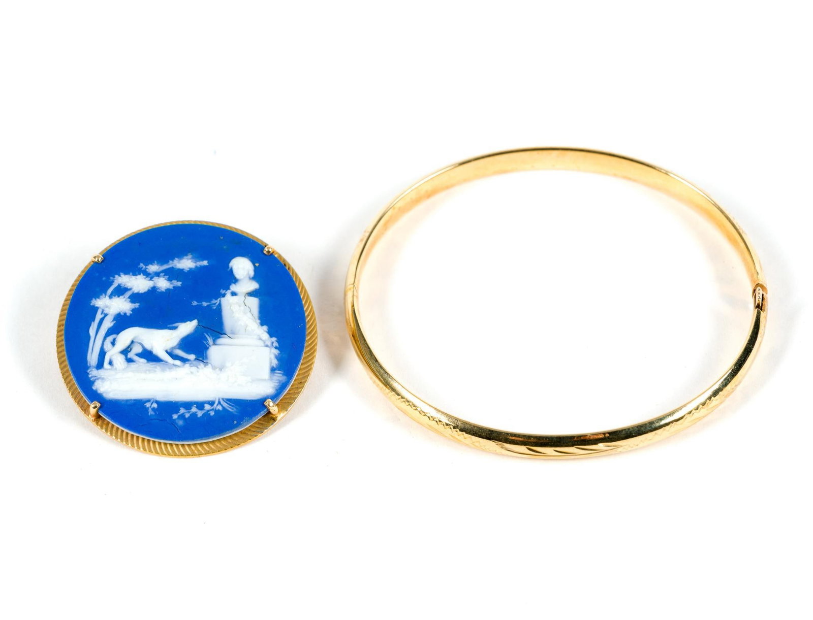 2 Pcs Jewelry Incl. 14K Gold Child's Bangle (1 of 4)