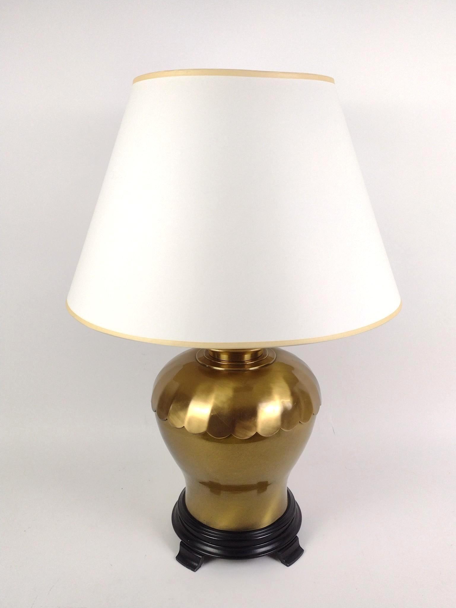Brass Table Lamp: 20" diameter X 29" high.