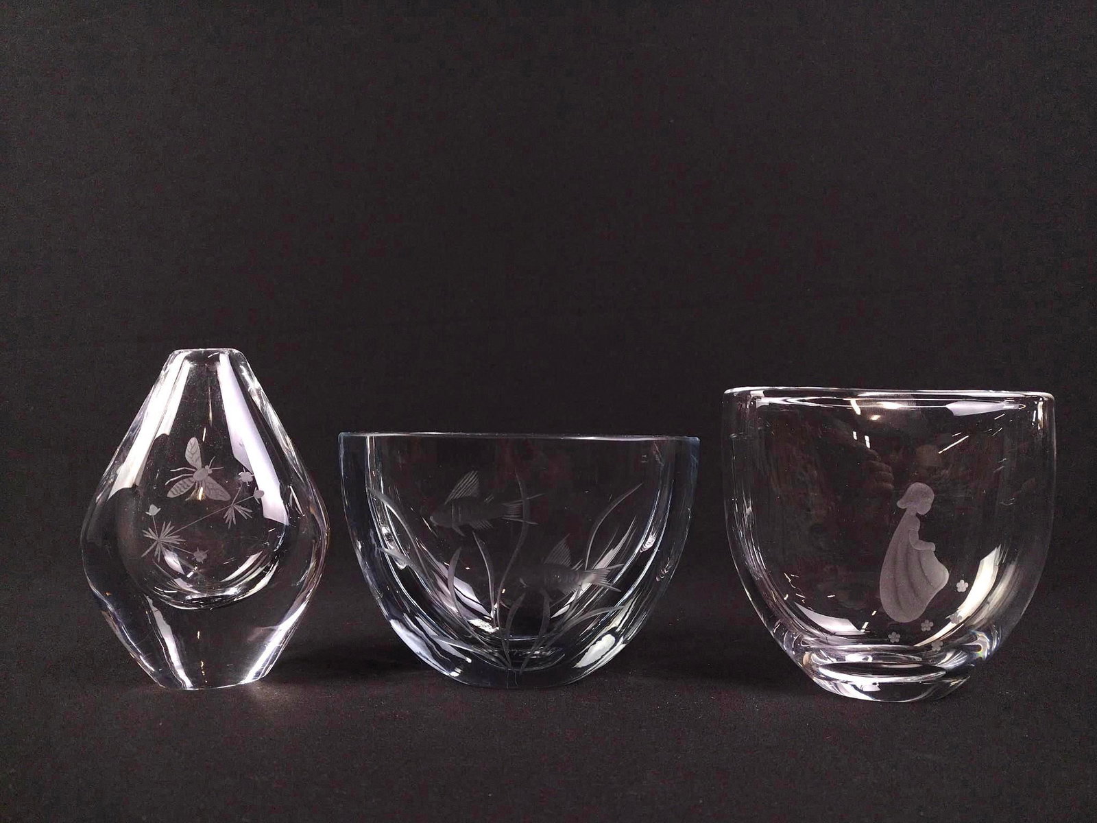 3 Pieces Signed Cut Glass (1 of 7)