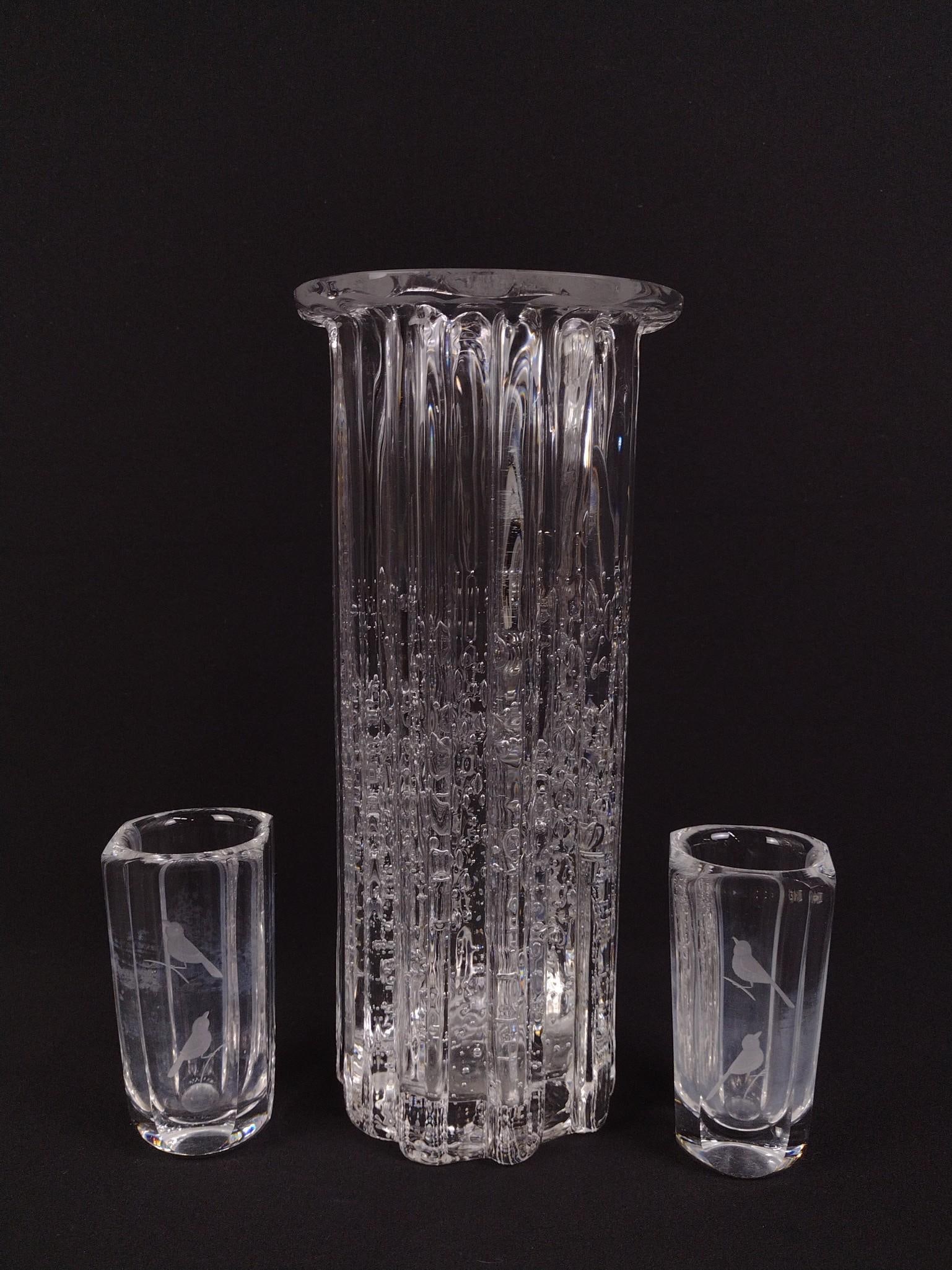 3 Signed Glass Vases: 2" to 4-1/2" wide X 3-3/4" to 10-1/4" high.