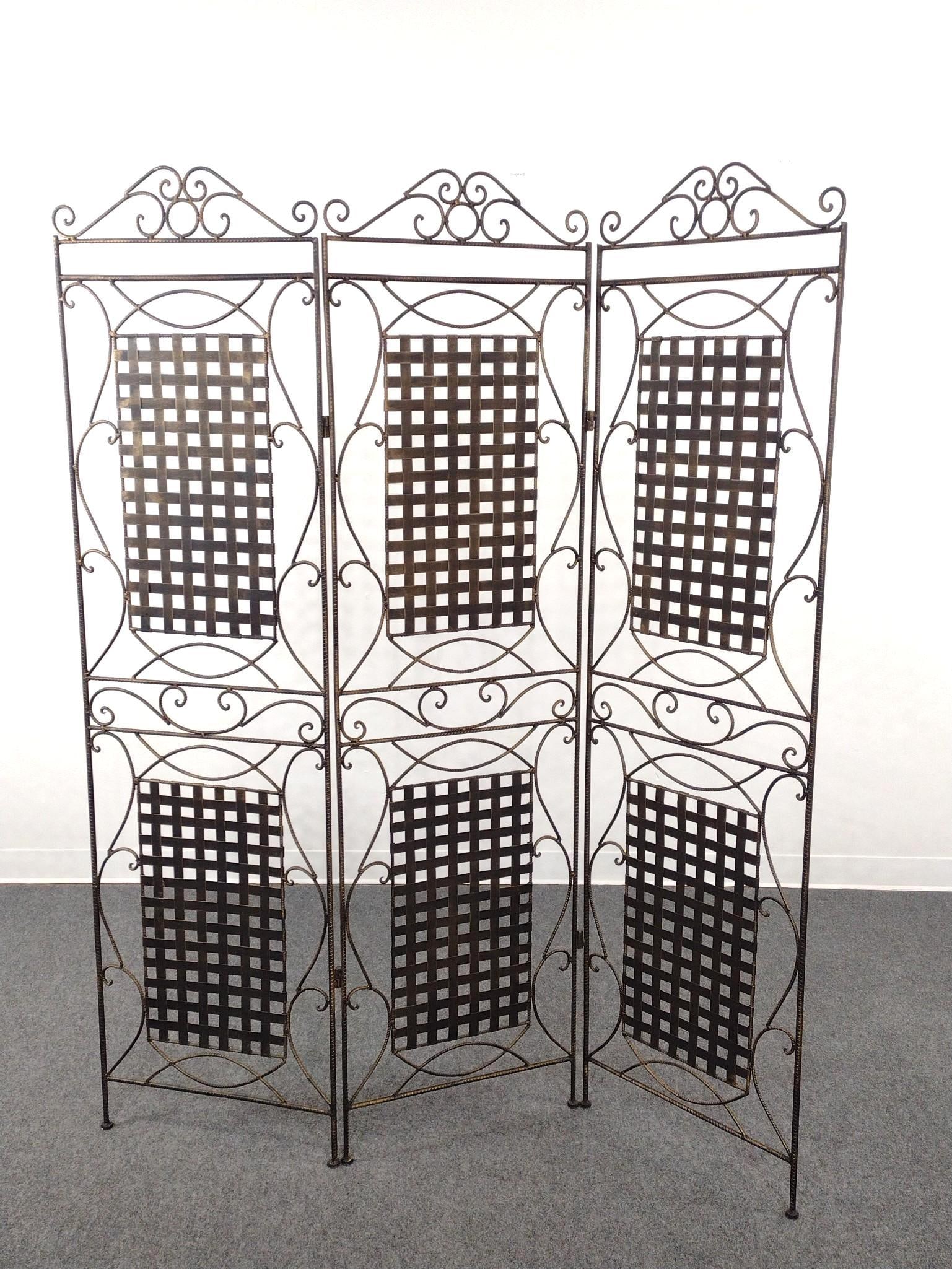 Metal Room Divider: 58-1/2" wide X 72" high.