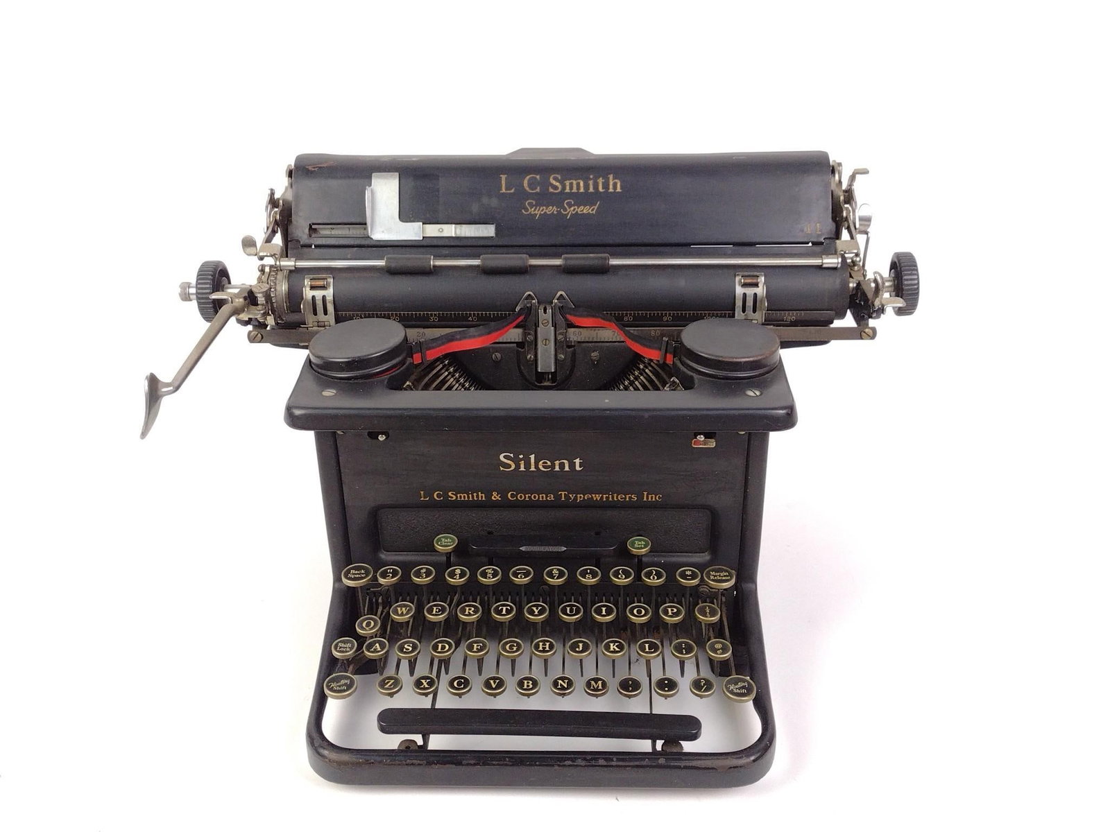 Smith Corona Silent Typewriter: 19" wide X 15" deep X 10" high.