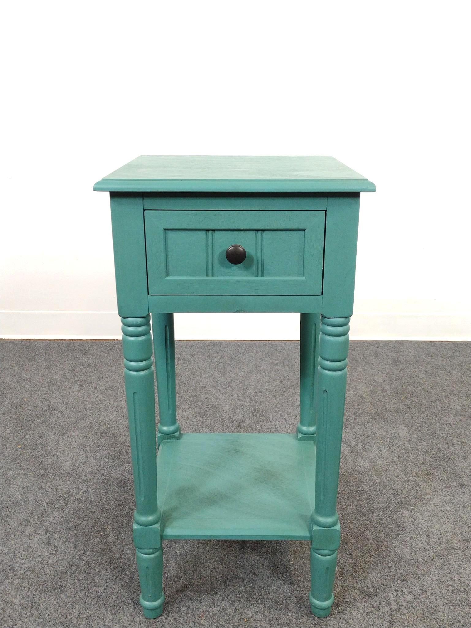 Horizon Furniture Co Single Drawer Table: 14-1/4" wide X 14-1/4" deep X 28-1/2" high.