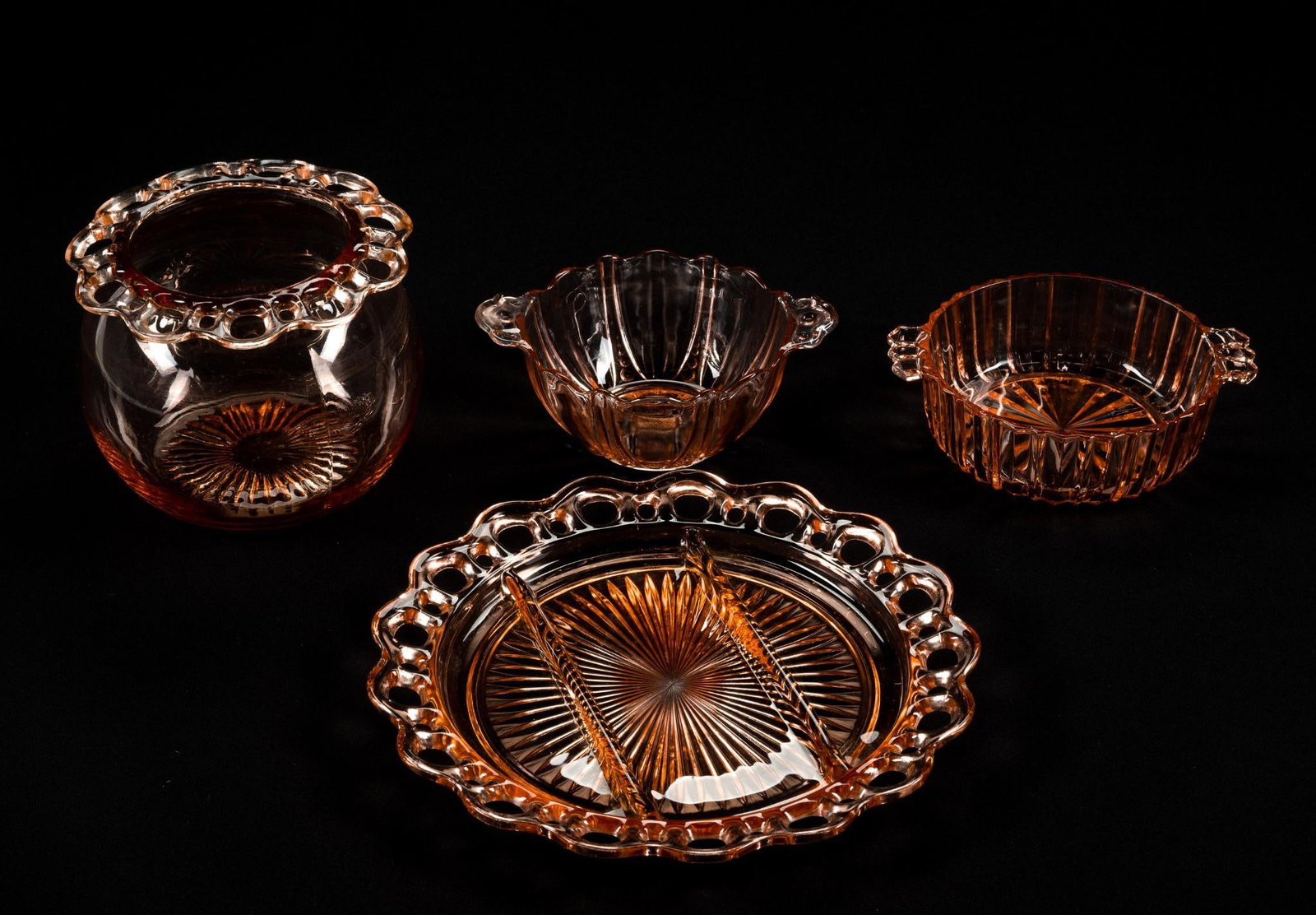 4 Anchor Hocking Queen Mary Depression Glass (1 of 3)