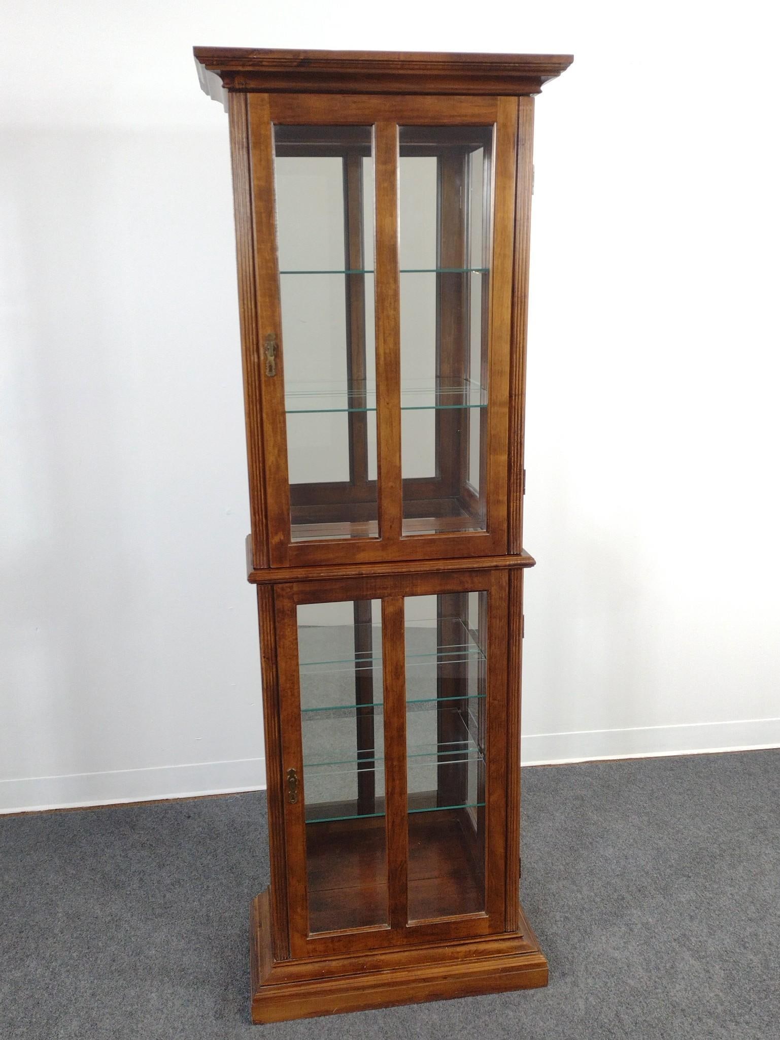 Curio Display Cabinet: 25" wide X 12-1/2" deep X 73-1/2" high.