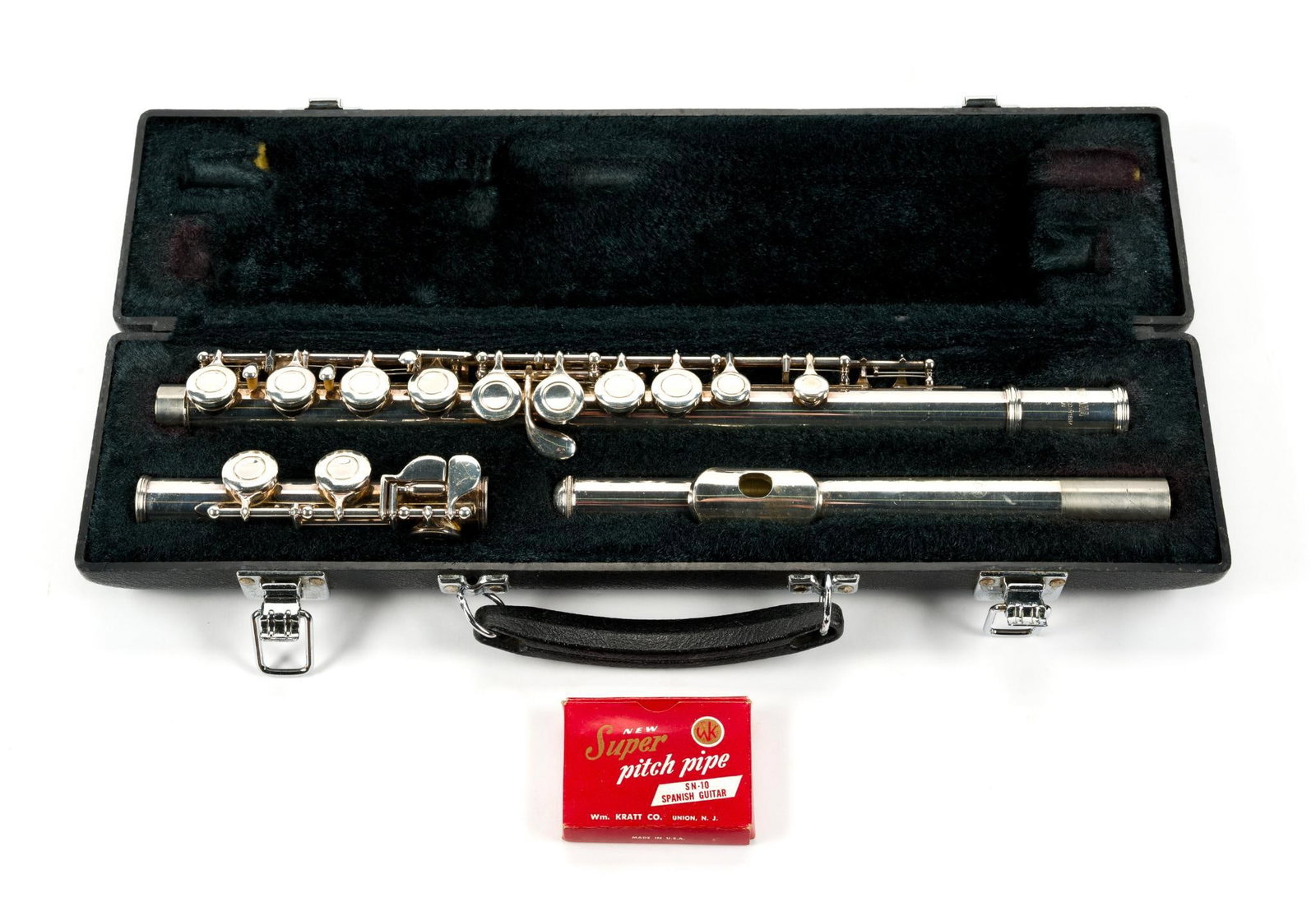 Yamaha Flute and Pitch Pipe: Plastic travel case is 26 - 1/3" long.