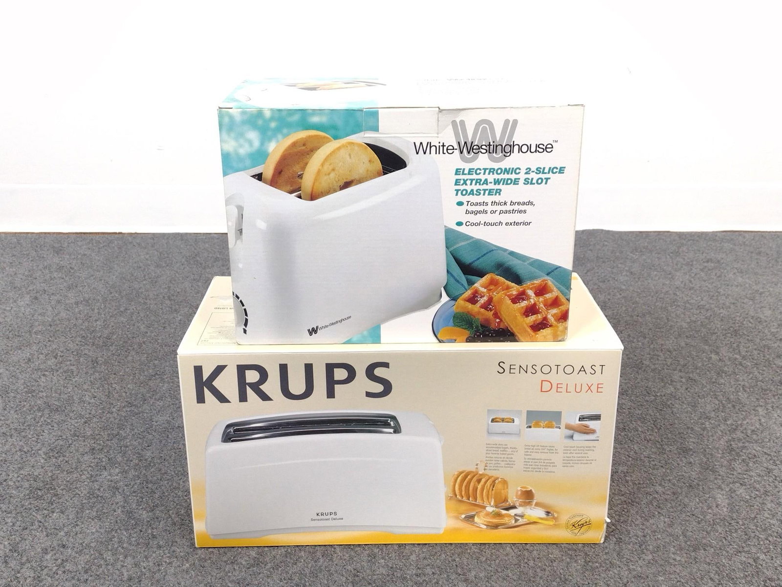 Krups & Westinghouse Toasters: Both in original box.