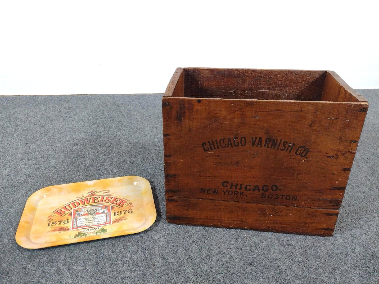 Chicago Varnish Co Crate & Budweiser Tray (1 of 5)