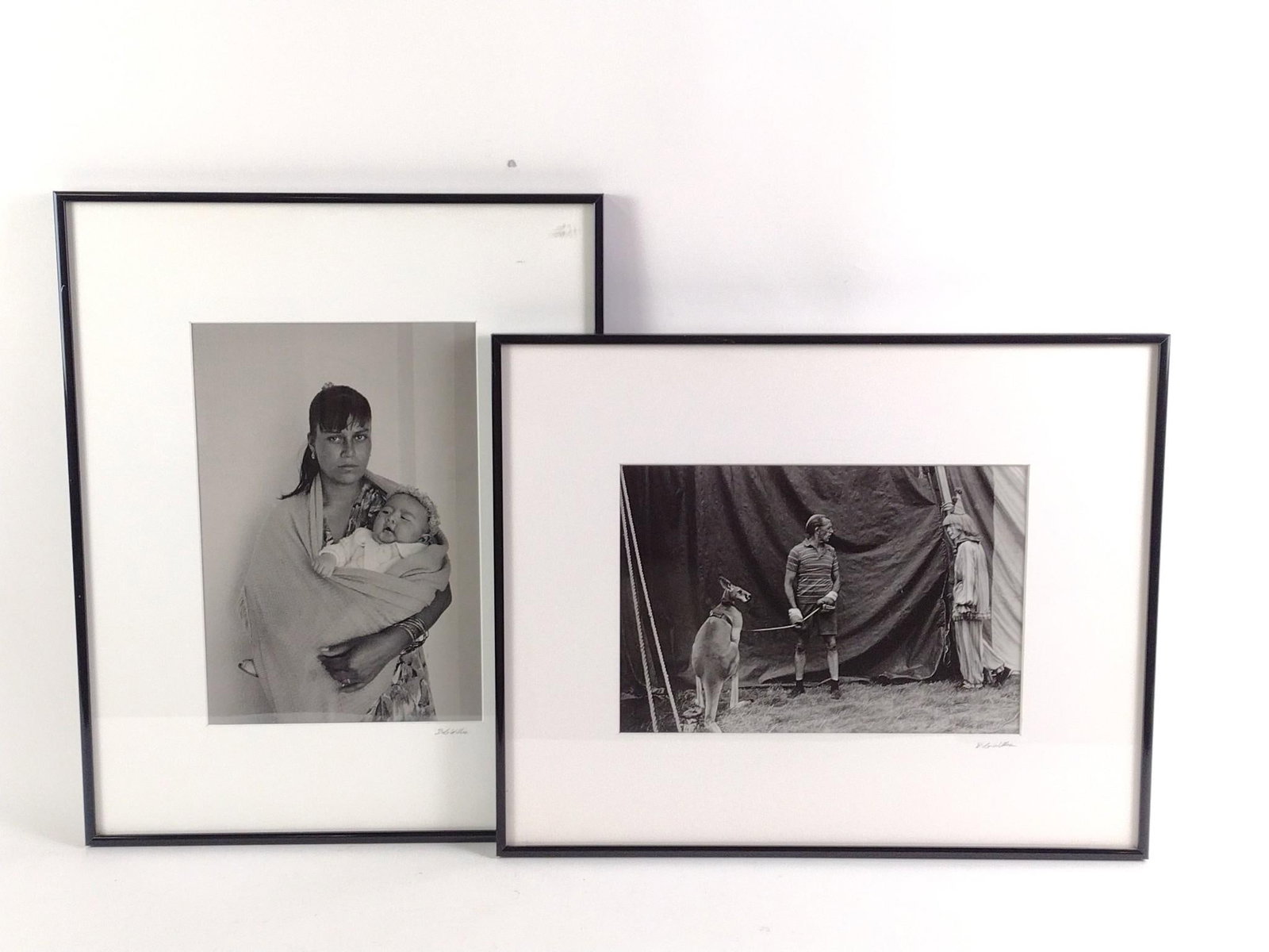 2 Framed Bob Willis Photographs: Both signed lower right side. Overall 16" to 20-1/4" long x 16-1/4" to 20-1/4" wide.