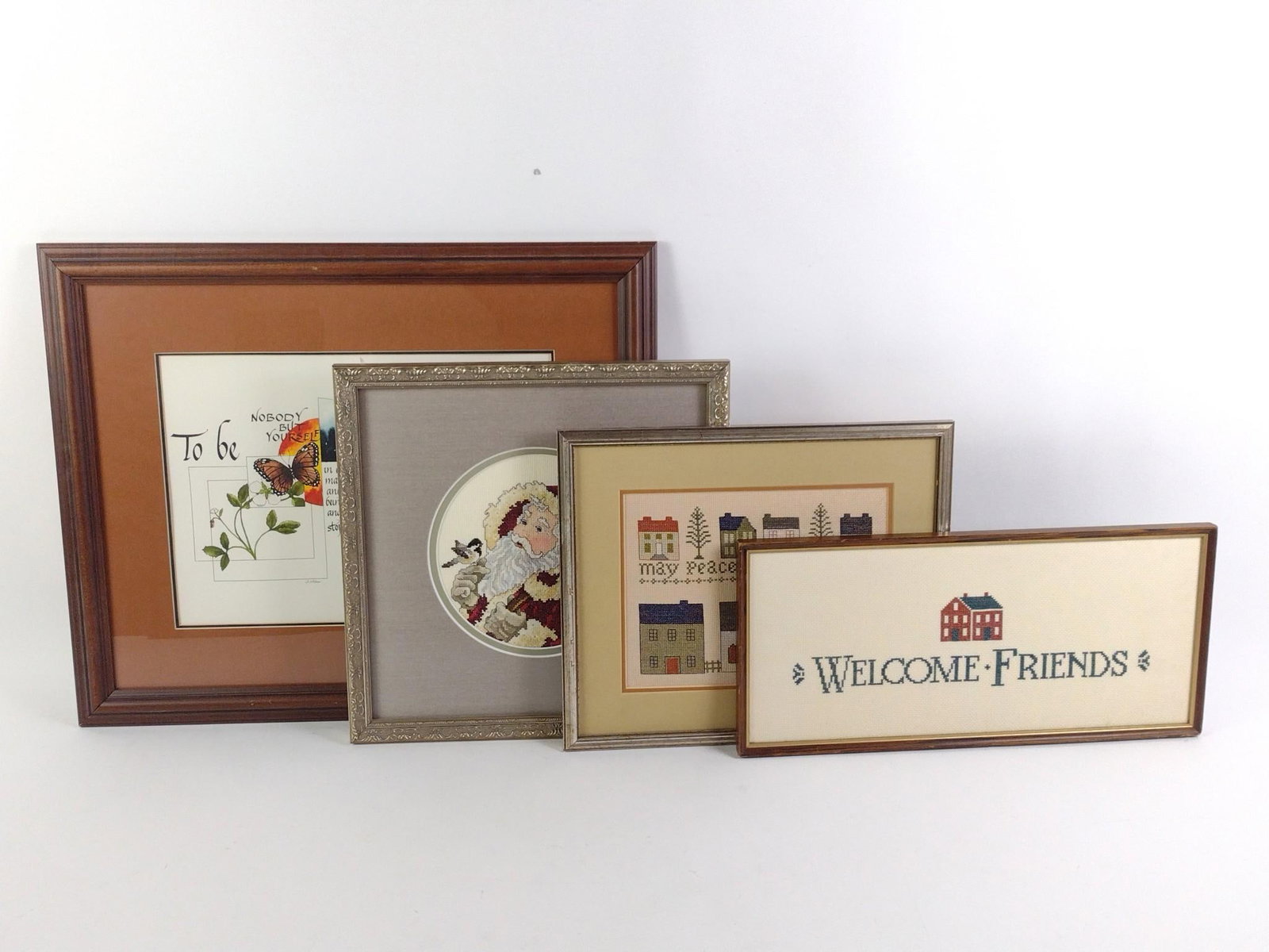 4 Decorative Wall Hangings Incl. Needlework (1 of 5)